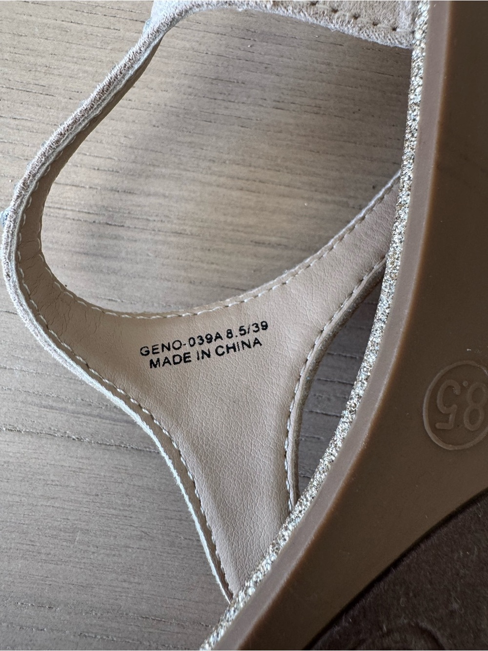 Embellished Nude T-Strap Sandals - Picture 6 of 9